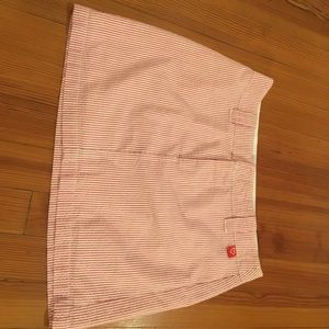 Seersucker mini skirt